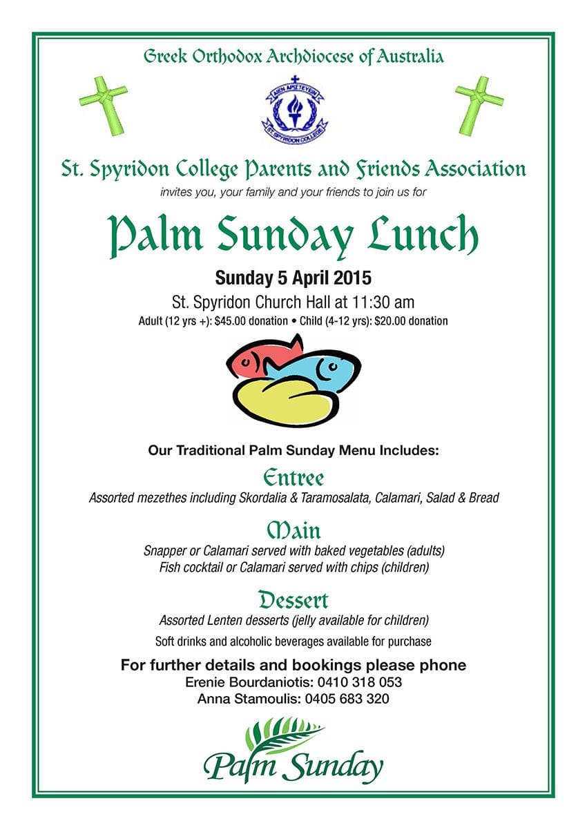 Palm Sunday Lunch 2015